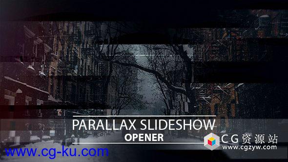 AE模板-优雅史诗三维图形遮罩视差图片展示片头 Parallax Slideshow的图片1