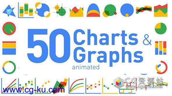 AE模板-50组卡通图表和图形动画 50 Animated Charts & Graphs的图片1