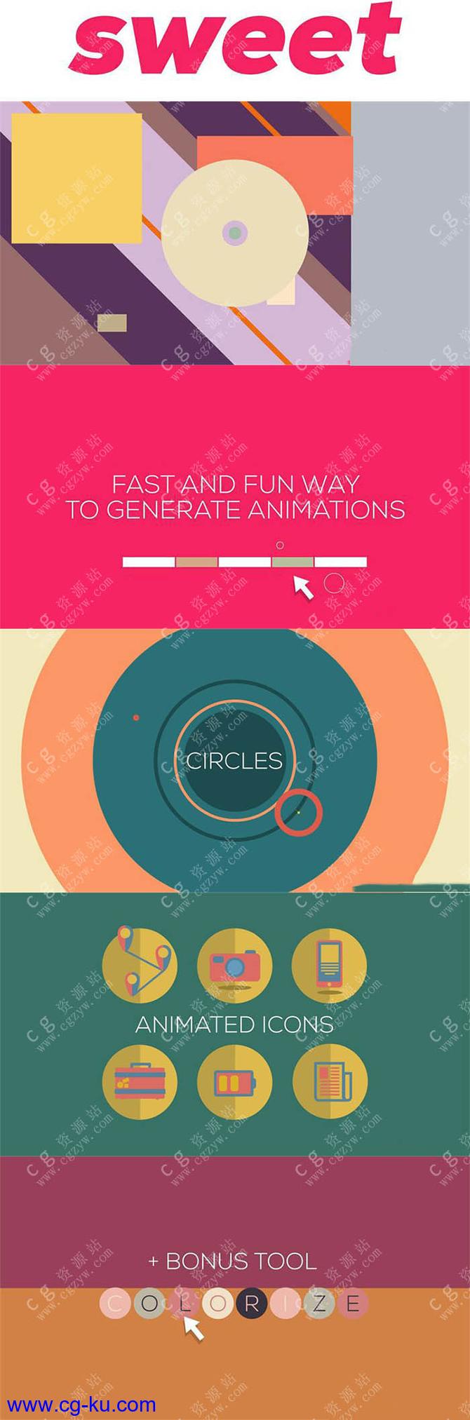 AE预设Sweets Motion动态元素包MG动画栏目包装设计师必备神器的图片1