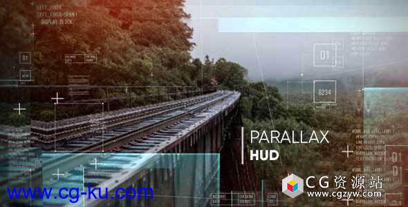 AE模板-大气HUD三维视差图片展示企业宣传片头 Parallax HUD Slideshow的图片1