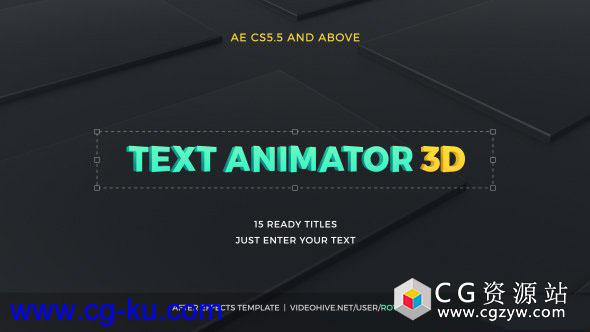 AE模板-3D字幕标题动画Text Animator 03- 3D Corporate Titles的图片1