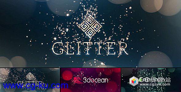 AE模板-金色时尚闪耀粒子汇聚Logo文字展示动画Glitter Particles Logo Reveal Pack的图片1