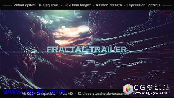 AE模板-科幻电影史诗游戏宣传片预告片 Fractal Trailer的图片1