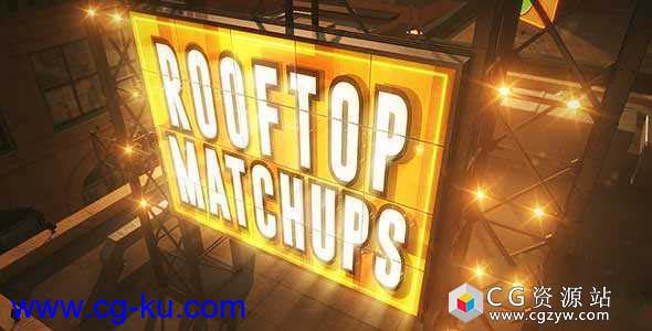 AE模板-三维屋顶广告牌体育包装棒球篮球足球宣传片 Rooftop Matchups的图片1