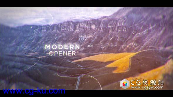 AE模板-现代视差幻灯片时尚线条图片开场 Modern Parallax Opener Slideshow的图片1