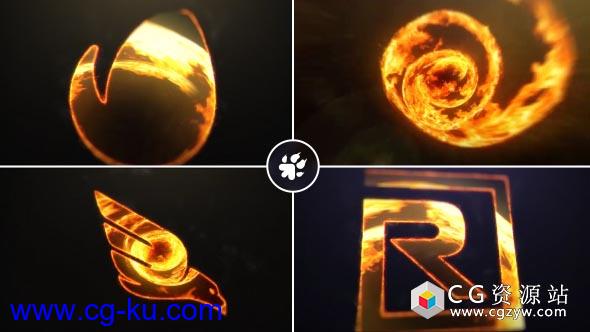 AE模板-火焰燃烧描边电影的标志Logo动画 Fire Vortex Logo的图片1