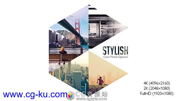 AE模板-时尚照片图形遮罩拼贴Logo图片展示 Stylish Photo Openers – Logo Reveal的图片1