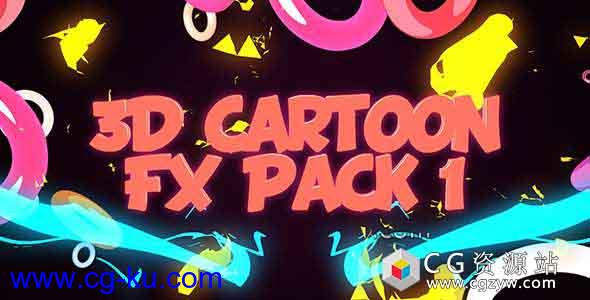 C4D工程三维卡通FX闪电元素MG动画元素 3D Cartoon FX Pack 1的图片1