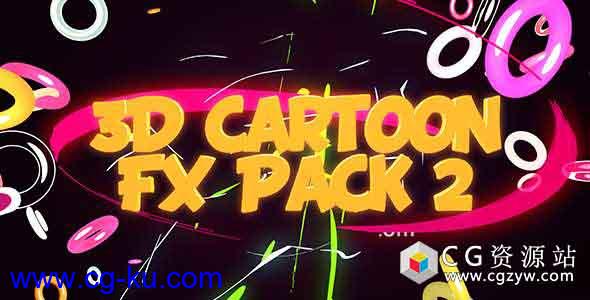 C4D工程三维卡通FX闪电元素MG动画元素第二套 3D Cartoon FX Pack 2的图片1