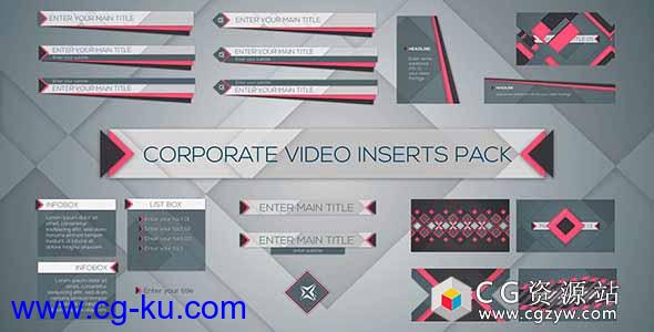 AE模板-商务企业公司视频片头字幕条栏目包装 Corporate Video Inserts Pack的图片1