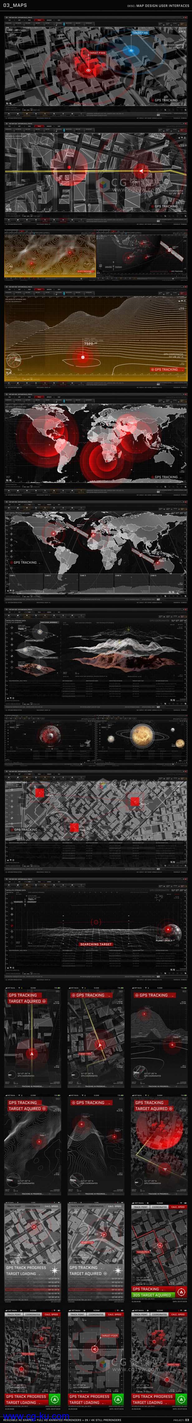 AE模板-高科技HUD电视游戏电影特效医学武器地理星球UI图形元素的图片5