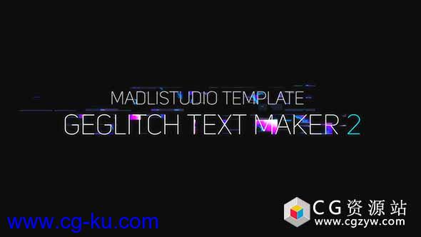 AE模板-科技感闪烁毛刺文字标题动画 Ge Glitch Text Maker 2的图片1