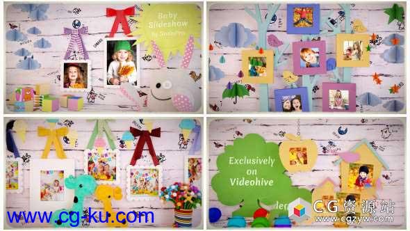 AE模板-宝贝幻灯片可爱儿童婴儿片头栏目包装 Baby Slideshow的图片1