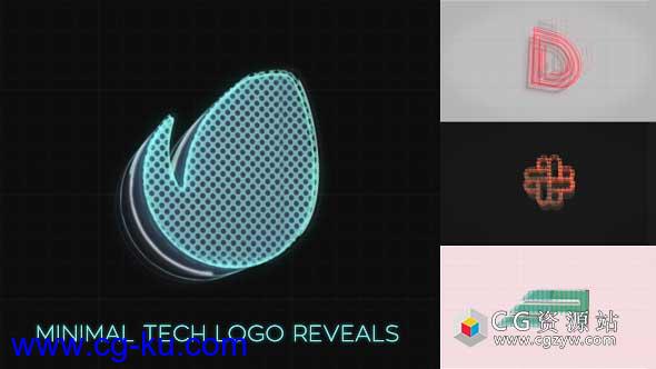 AE模板-标志显示科技感线条Logo动画 Minimal Tech Logo Reveals的图片1