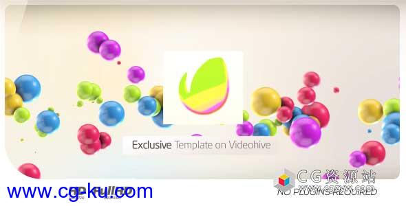 AE模板-多彩3D小球Logo动画 Colorful 3D Balls Kids logo的图片1