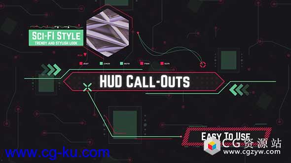 AE模板-高科技HUD信息图指示线动画 HUD Call-Out的图片1