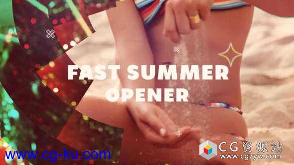 AE模板-干净多彩时尚夏天旅游照片视频展示 Fast Summer Opene的图片1