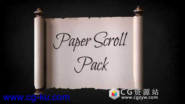 AE模板-复古卷纸展开图片展示动画 Paper Scroll Pack Template的图片1