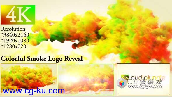 AE模板-抽象多彩烟雾标志显示Logo动画 Colorful Smoke Logo Reveal的图片1