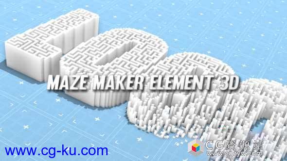 AE模板-E3D三维迷宫图案像素化Logo文字动画 Maze Maker Element 3D的图片1