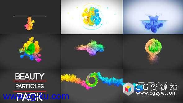 AE模板-抽象美丽漂亮粒子Logo动画 Beauty Particles Logo Pack的图片1