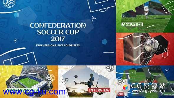 AE模板-联赛比赛足球体育栏目包装片头 Confederation Football Soccer Cup Opener的图片1