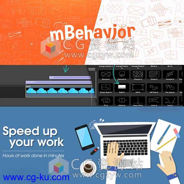 FCPX插件-160组图形动画图片运动动作MG动画预设mBehavior 第一季 + 教程的图片1
