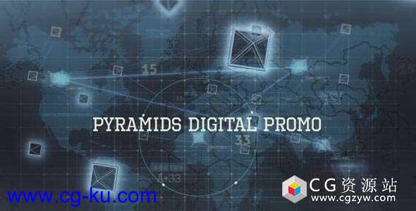 AE模板-科技感金字塔企业公司宣传片图片介绍片头 Digital Pyramid Promo Video的图片1