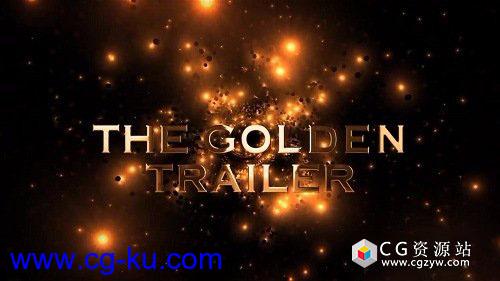 AE模板-动态螺旋背景动作电影颁奖典礼闪闪发光黄金标题动画The Golden Trailer的图片1