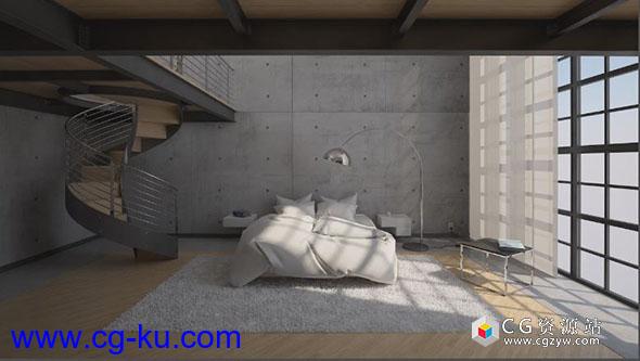 C4D教程-室内场景灯光渲染教程 Cinema 4D – How to Realistically Light an Interior Scene Tutorial的图片1