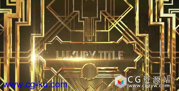 AE模板-E3D三维标题奢华黄金边框颁奖典礼片头Luxury Title的图片1