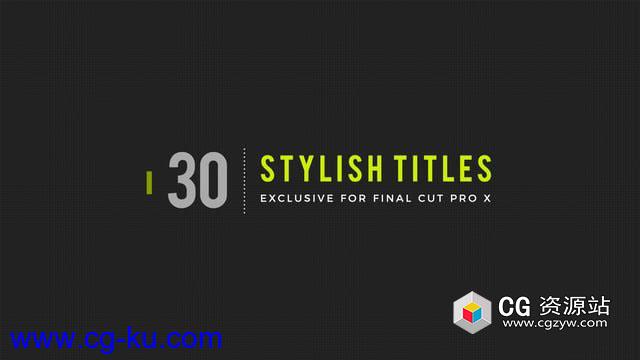 FCPX插件-30组4K个时尚文字标题字幕条动画预30 Stylish Titles的图片1