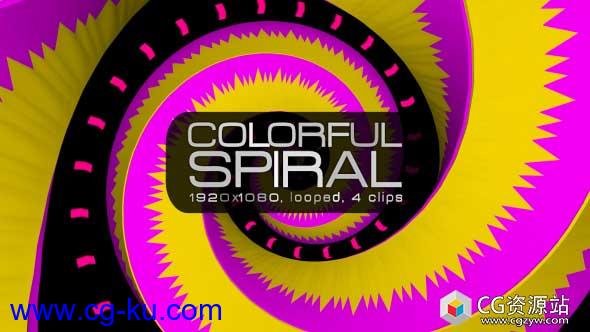 五颜六色螺旋LED大屏幕VJ高清视频素材 Colorful Spiral VJ Pack的图片1