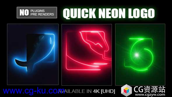 AE模板-快速霓虹灯标志Logo动画 Quick Neon Logo的图片1