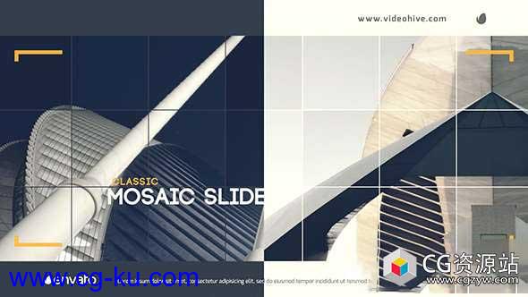 AE模板-经典马赛克幻灯片分割拼贴视频墙展示 Classic Mosaic Slide的图片1