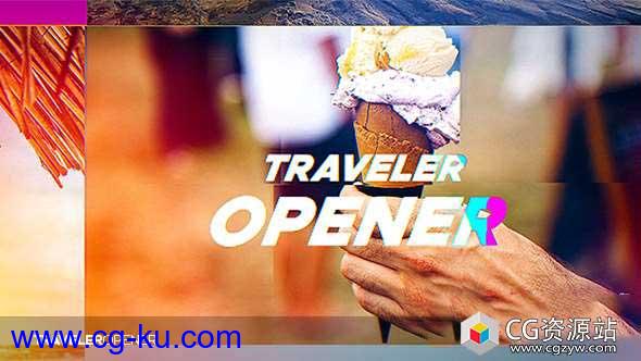 AE模板-家庭旅行假期旅游图片分屏开场展示 Traveler Opener的图片1