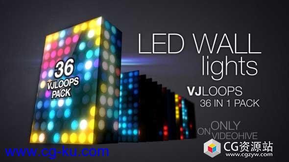 视频素材-36个LED大屏幕灯光闪烁背景动态VJ循环素材 LED Wall Lights VJ的图片1