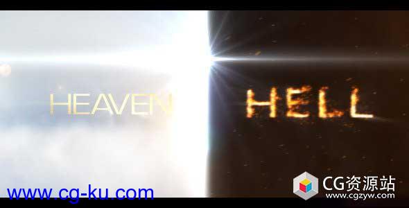 AE模板-电影史诗火焰烟雾粒子飞散Logo片头动画Heaven and Hell的图片1