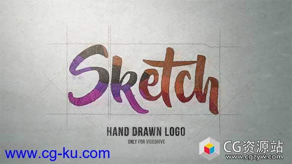 AE模板-手绘素描Logo标志展示 Sketch Logo的图片1