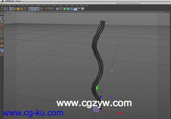 C4D制作绳索卷曲教程 Spline Wrap And Twist Deformer Tutorial的图片1