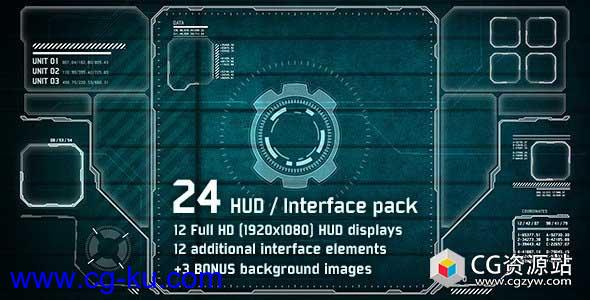 视频素材-24组高科技元素界面UI动画 24 Hi-Tech HUD Interface Pack的图片1