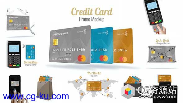 AE模板-信用卡促销宣传介绍片头动画 Credit Card Promo Mock-up的图片1