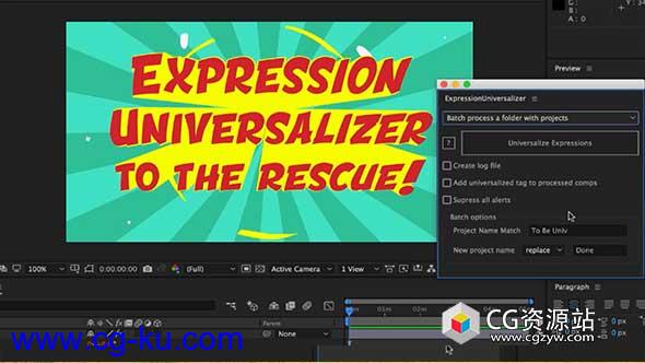 AE脚本-中文表达式错误修复脚本 Aescripts Expression Universalizer 3 + 使用教程的图片1
