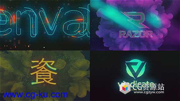 AE模板-高科技数字故障动态科幻电影史诗Logo片头开场Cyberpunk Glitch Logo Reveal的图片1