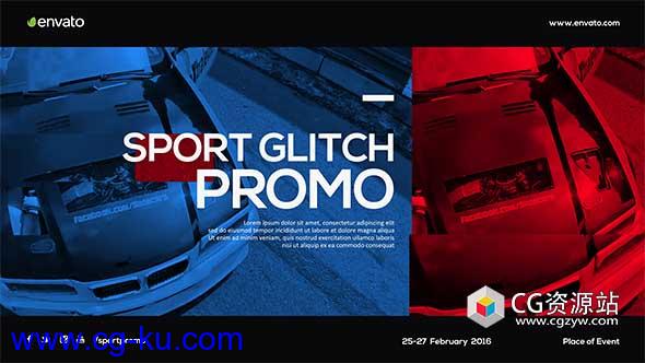 AE模板-运动毛刺动感体育视频包装文字标题片头 Sport Glitch Promo的图片1