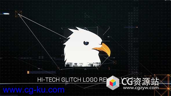 AE模板-高科技毛刺标志线条文字Logo动画 Hi-Tech Glitch Logo Reveal的图片1