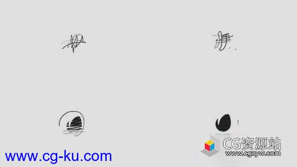 AE模板-4K时尚手绘涂写Logo动画 Minimal Drawing Logo的图片1