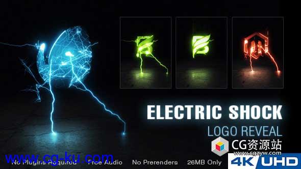 AE模板-史诗标志电流闪电电击Logo动画 Electric Shock Logo Reveal的图片1