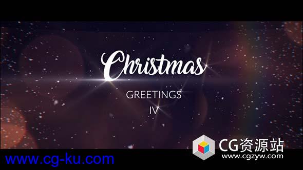 AE模板-圣诞问候下雪粒子汇聚文字图片开场 Christmas Greetings IV的图片1