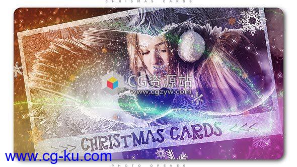 AE模板-圣诞节贺卡相册照片开场片头 Christmas Cards Photo Opener的图片1